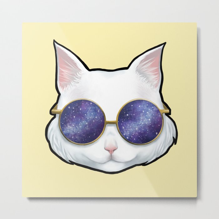 Galaxy cat Metal Print
