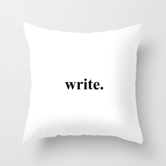 White pillows discount with black writing