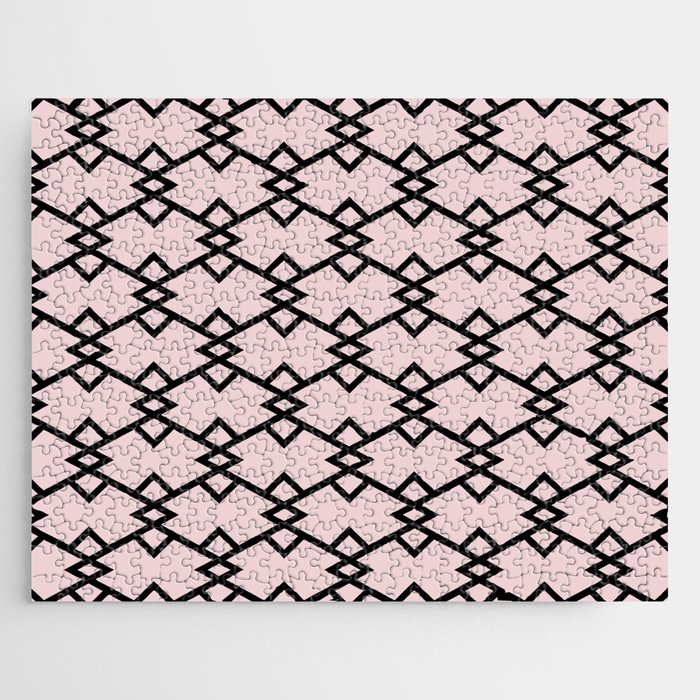 Black and Pink Tessellation Line Pattern 22 Pairs DE 2022 Popular Color Short and Sweet DE6023 Jigsaw Puzzle