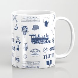 Railroad Symbols // Navy Blue Mug