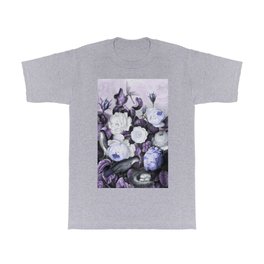 Periwinkle Roses Gray Birds Temple of Flora T Shirt | Elegant, Periwinkle, Flowers, Painting, Landscape, Lavender, Antique, Newillustrationof, Birds, Vintage 