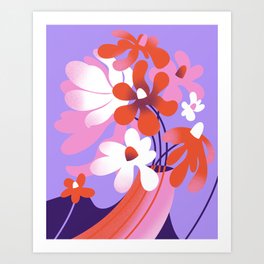 Trippy Flower Vase Art Print