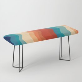 Retro Summer Waves #1 #minimal #decor #art #society6 Bench