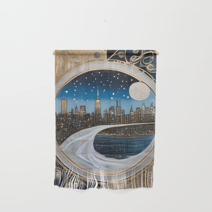 Christmas in New York City - NYC Holiday Winter City Art Wall Hanging