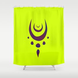 Purple dream catcher on a bright acid yellow background Shower Curtain