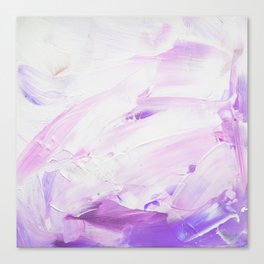Artistic pink lavender purple acrylic paint brush strokes Canvas Print