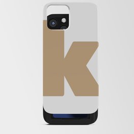 k (Tan & White Letter) iPhone Card Case
