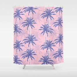 Pink palm tree Shower Curtain