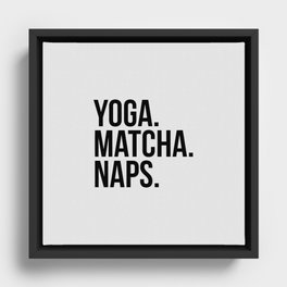 Yoga Matcha Naps Framed Canvas