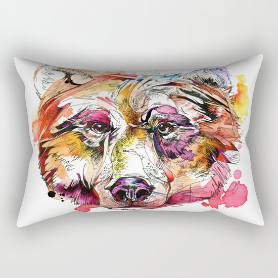 Vivid Grizzly Rectangular Pillow