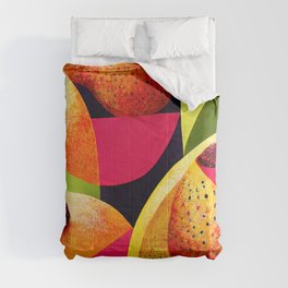 Orange Blitz - Abstract Minimalist Digital Retro Poster Art Comforter
