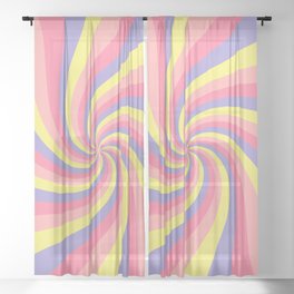 Spiraling Pastel Sheer Curtain