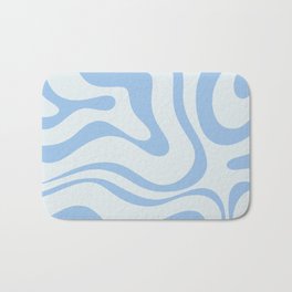 Soft Liquid Swirl Abstract Pattern Square in Powder Blue Bath Mat