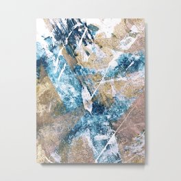 Anticipation [1]: a bright, colorful abstract piece in pink, rose gold, blue, and white Metal Print