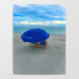 Gulf Coast Beach Umbrella Florida Print Poster
