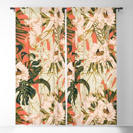 Flowering tropical coral bloom Blackout Curtain