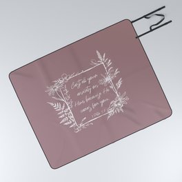 Cast Your Anxiety Wildflower Frame Bible Verse Picnic Blanket