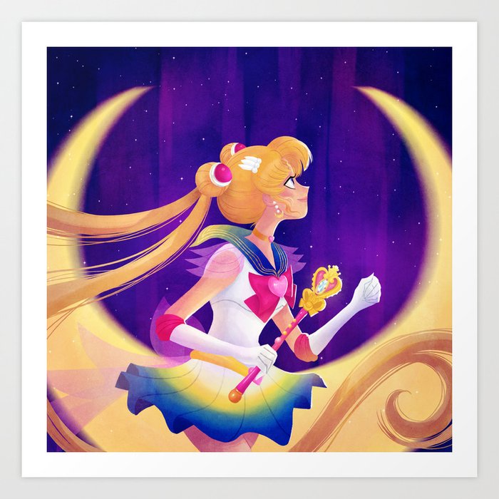 Super Sailor Moon Art Print By Sarahmarino Society6