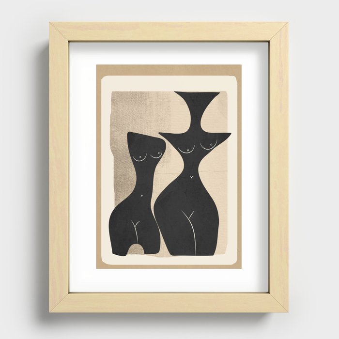 Modern Abstract Woman Body Vases 08 Recessed Framed Print