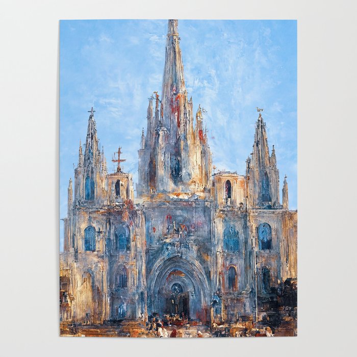 Barcelona, Cathedral of the Holy Cross and Saint Eulalia Poster