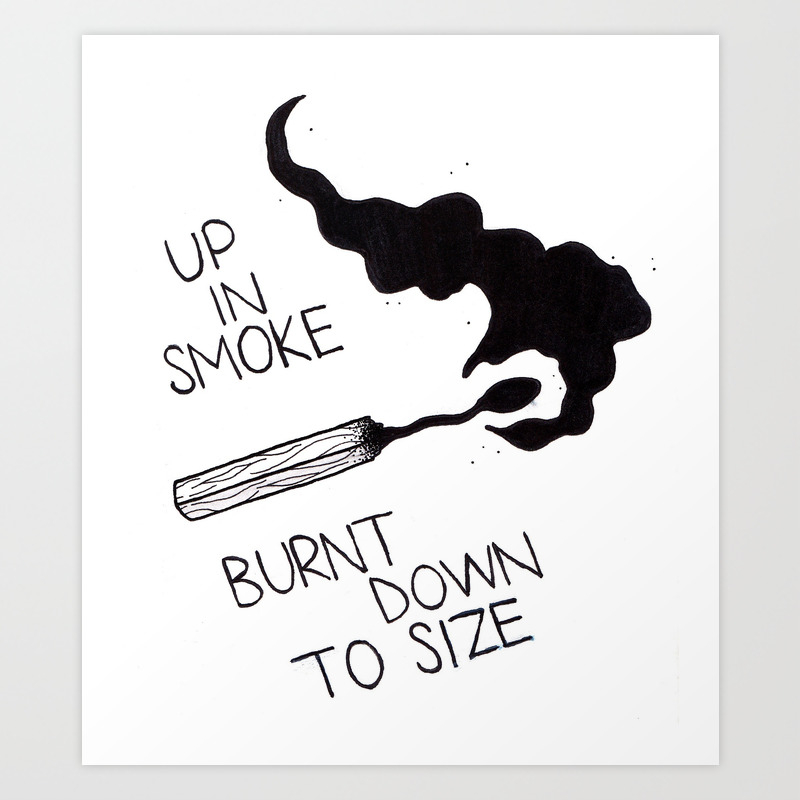 Alkaline Trio Lyrics Up In Smoke Burnt Down To Size Art Print By Wrought Society6