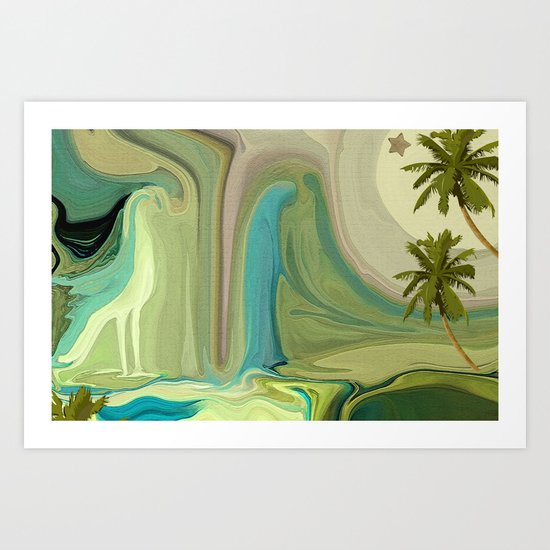 LADY IN BLUE DO I KNOW YOU? Art Print