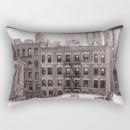Views of Lower Manhattan | Sepia Travel Photography Rectangular Pillow