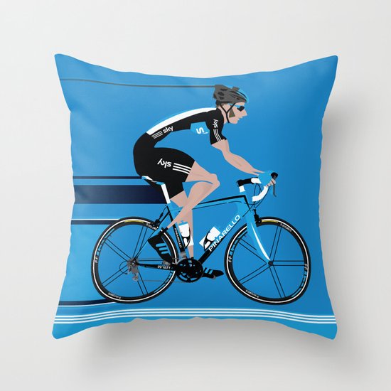 Bradley Wiggins Team Sky Throw Pillow