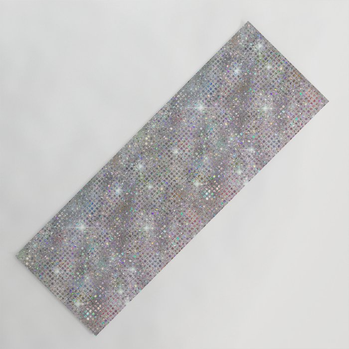 Holographic Diamond Studded Glam Pattern Yoga Mat