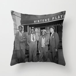 Thelonious Monk, Howard McGhee, Roy Eldridge, and Teddy Hill, Minton's Playhouse, 1947 photography - photograph Throw Pillow