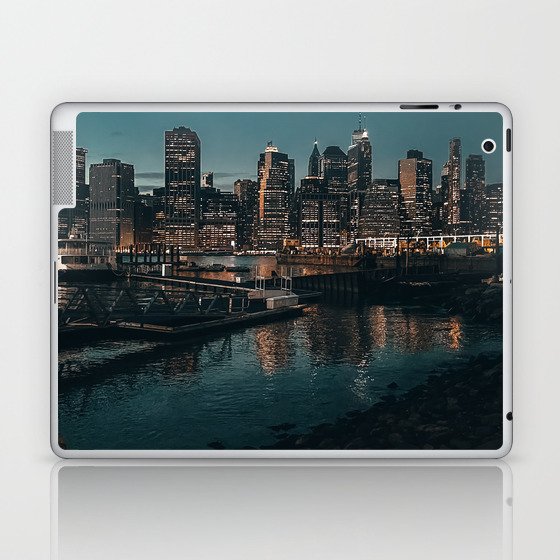 New York City Manhattan skyline after sunset Laptop & iPad Skin