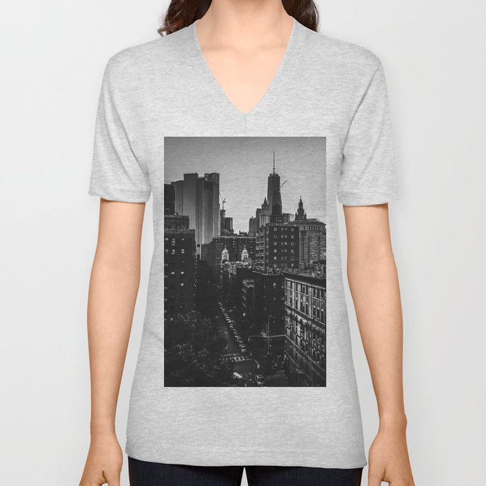 New York City Manhattan skyline V Neck T Shirt
