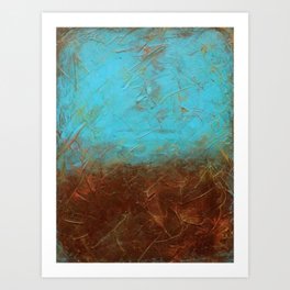 Turquoise and brown  Art Print