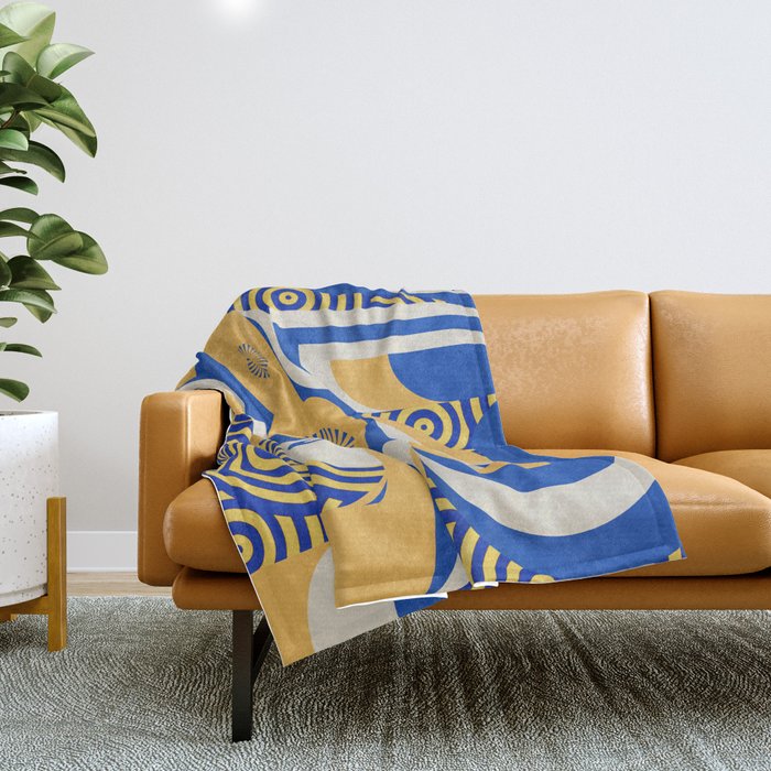 Queen in Colorful Geometric Pattern Original Illustration Modern Art Throw Blanket by Jen Du Society6