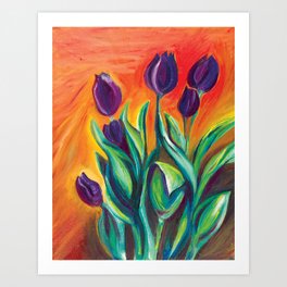Tulips - Purple Art Print