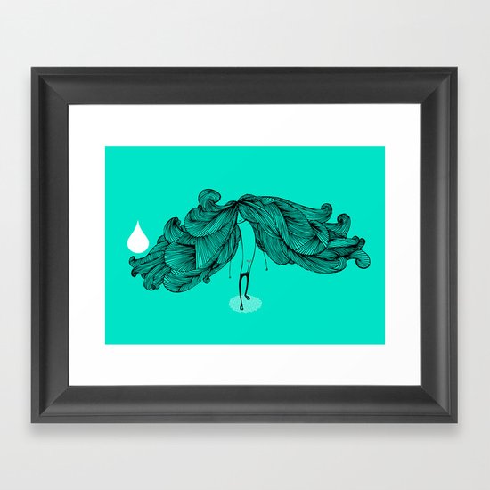 BIG HAIR DAY (Turq version) Framed Art Print