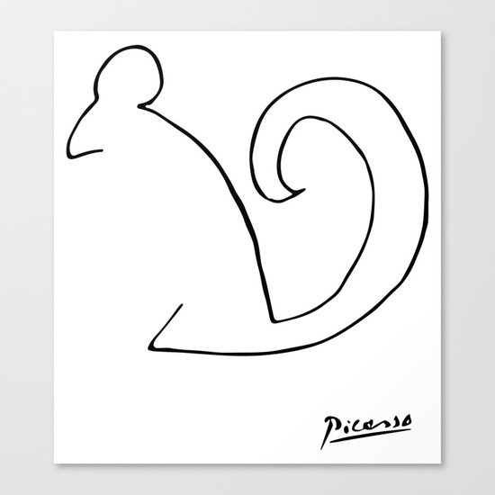 Pablo Picasso, The Squirrel, Artwork, Animals Line Sketch, Prints, Posters,  Bags, Tshirts, Men, Wome Canvas Print by Art-O-Rama Shop | Society6