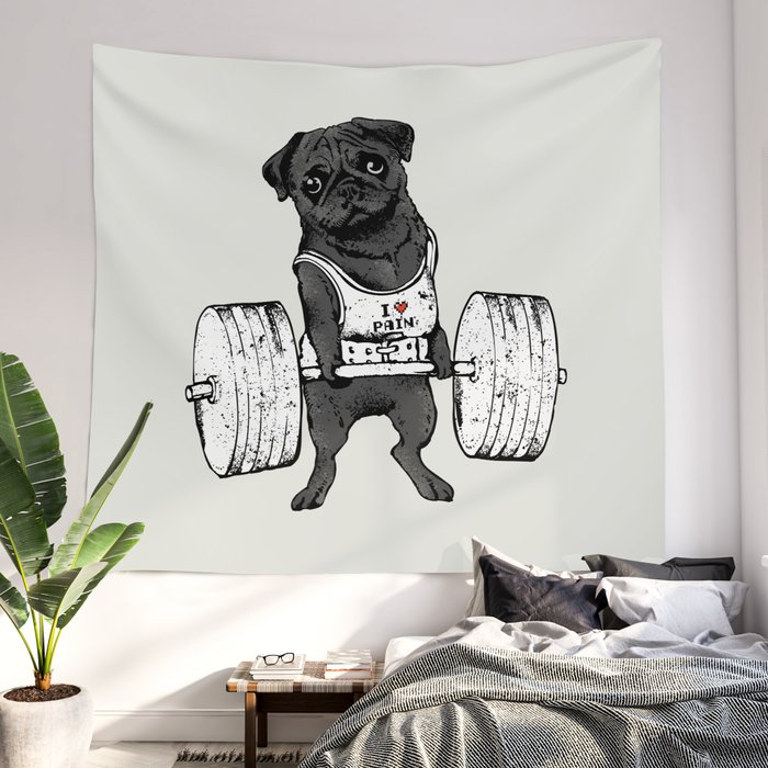 The great wave of pug tapestry outlet