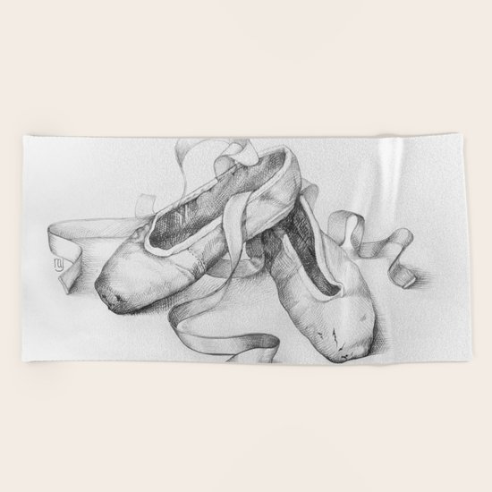 Ballet shoes Beach Towel