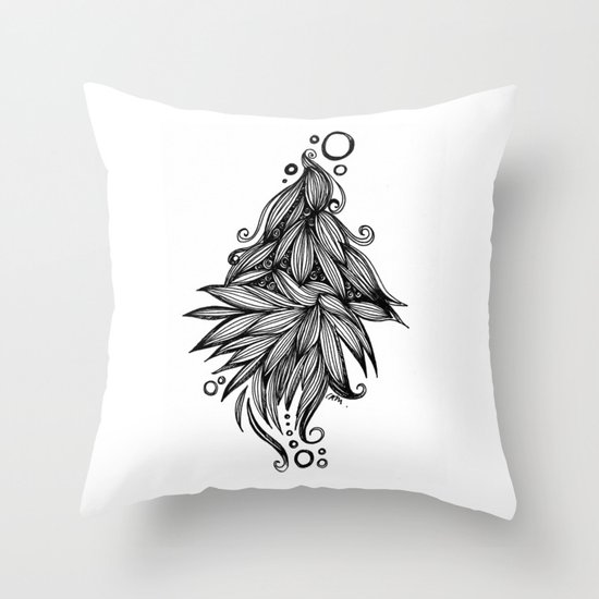 Ornate tangle wave form Throw Pillow