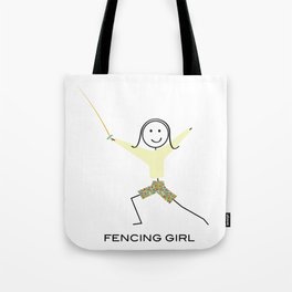 Funny Womens Fencing Design, Girl Fencer Gift Tote Bag