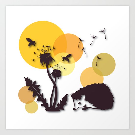 Dandelion And Hedgehog No. 3 Art Print