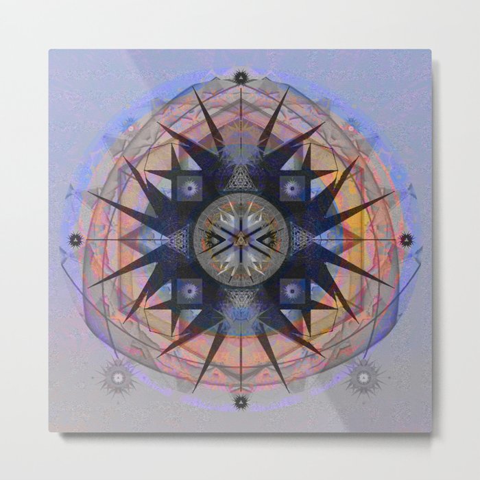 Peace and Passion Cosmic Meditation Mandala Sacred Geometry Print Metal Print