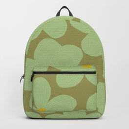 Sage Green Groovy Flowers  Backpack