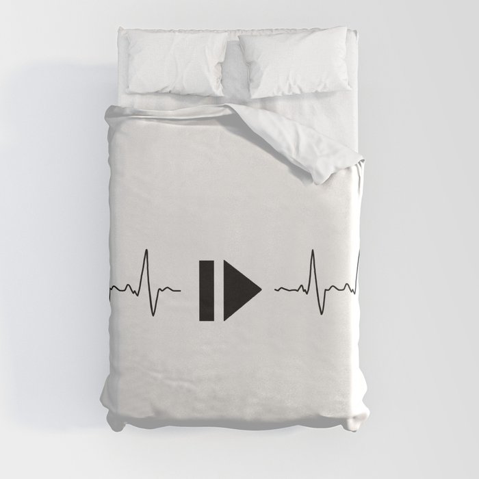 Music and heart pulse Duvet Cover