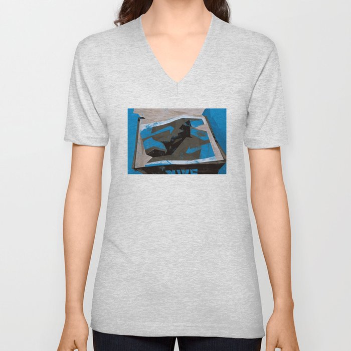 Retro Jordan 1 Geometric, Royal, Art Wall, Print, Sweatshirt, Mural, T-Shirt, Socks, Bag, 1's, V Neck T Shirt