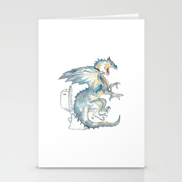 Dragon toilet Painting Wall Poster Watercolor Stationery Cards