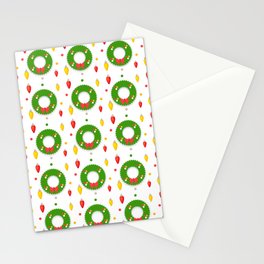 Christmas Pattern Retro Wreath Stationery Card