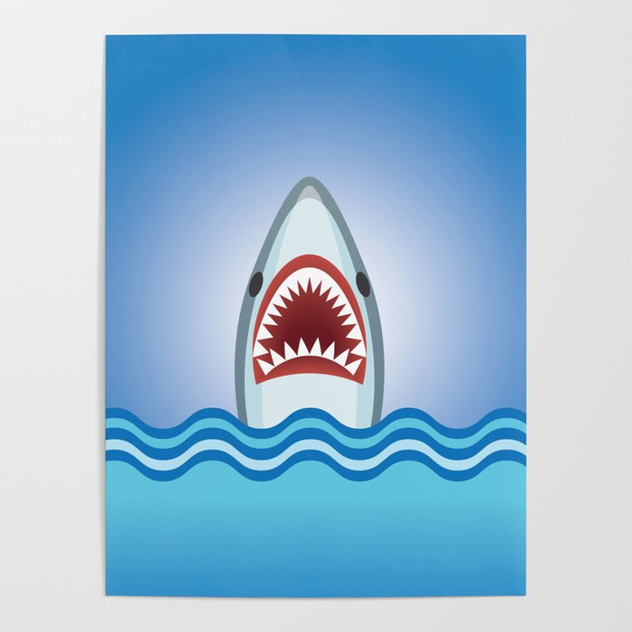 Cartoon Shark Poster by Antique Images | Society6