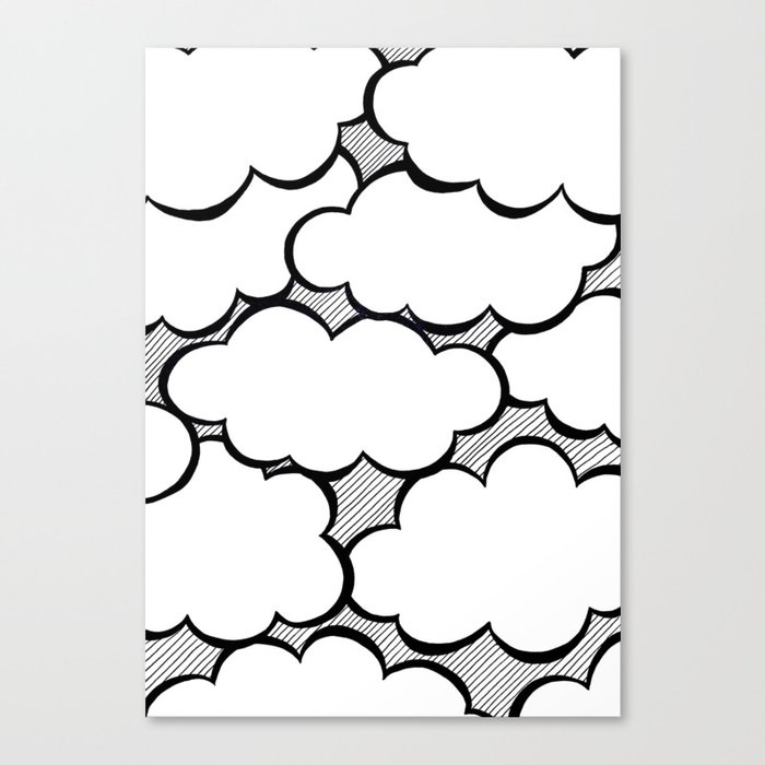 Clouds and Stripes Canvas Print